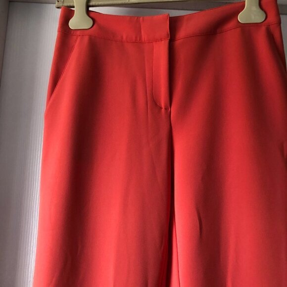 St John Spring Coral Straight Leg Crepe Trouser Pants Size 2 - Picture 3 of 11